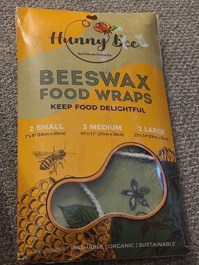 Hunny Bee Beeswax Food Wraps - Yellow/Green Set Of 7